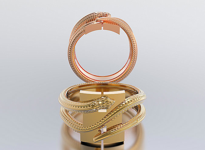 letter snake rings 3D print model