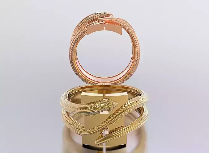 letter snake rings 3D print model