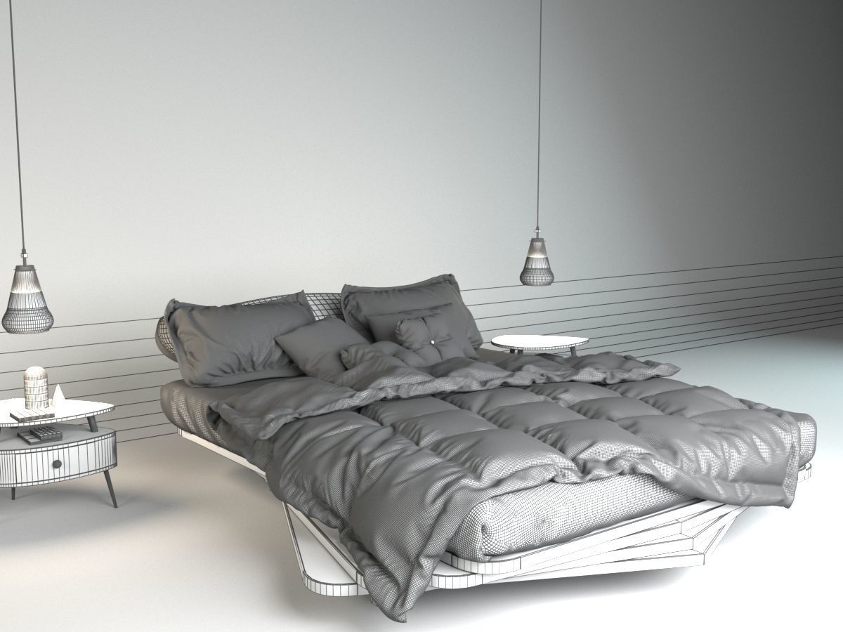 Bed Design 3D model_5