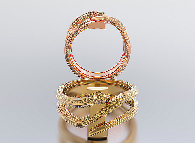 letter snake rings 3D print model