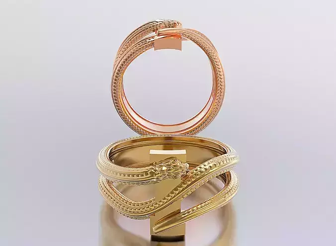 letter snake rings 3D print model