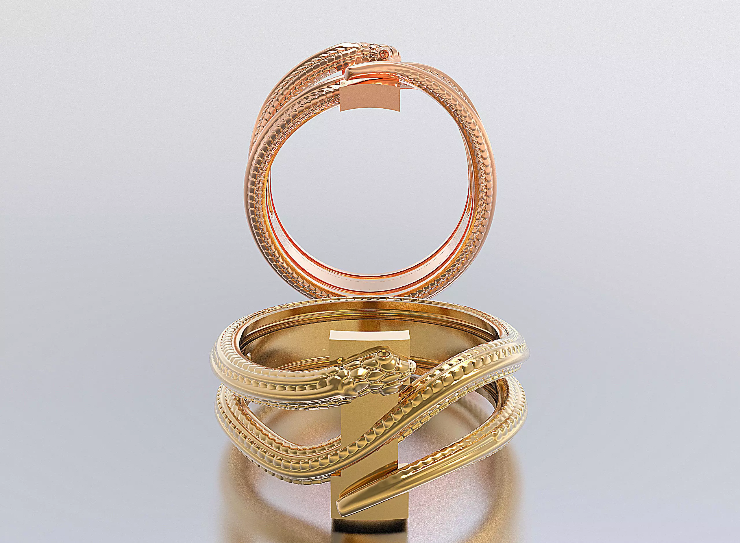 letter snake rings 3D print model