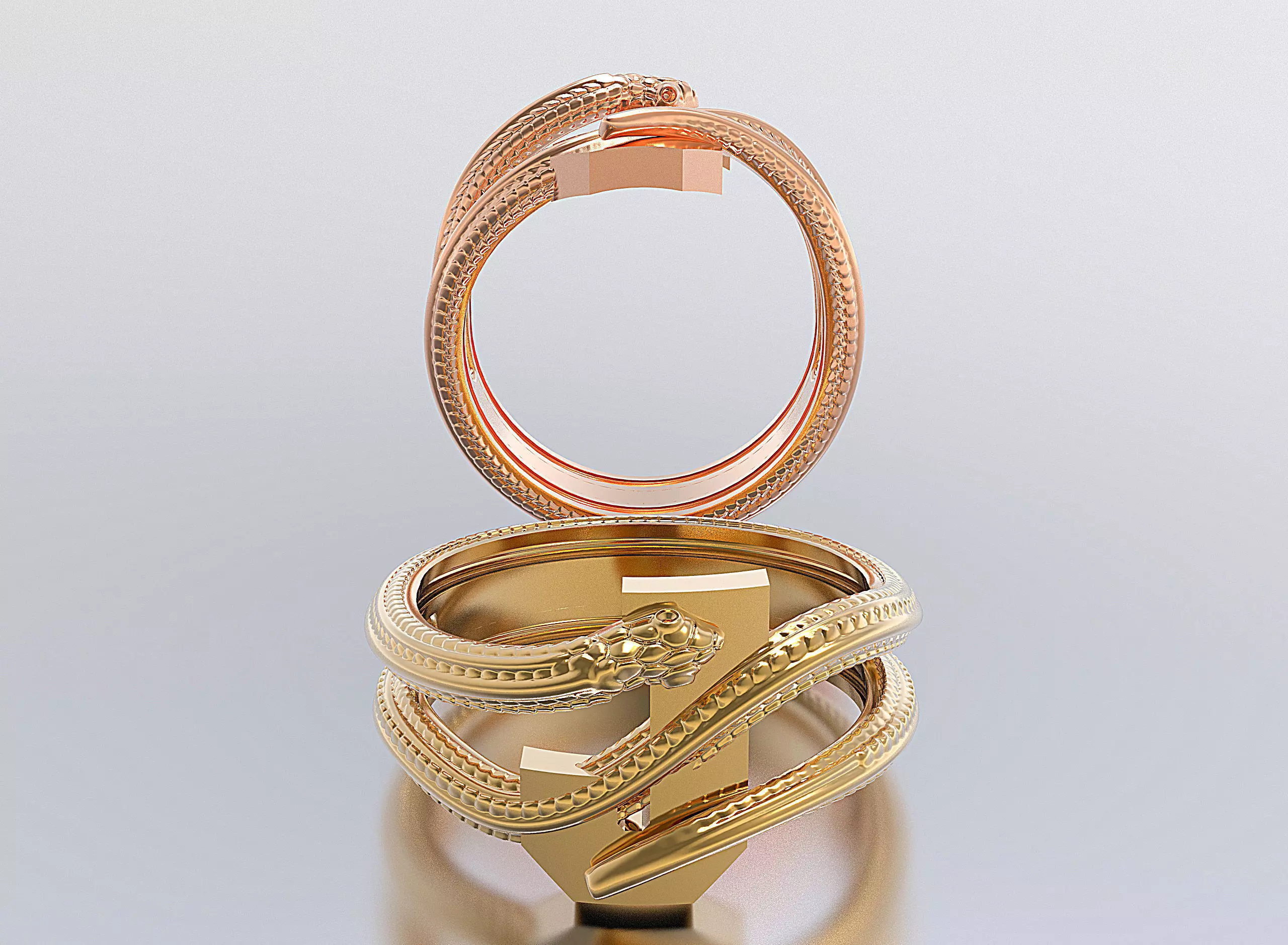 letter snake rings 3D print model