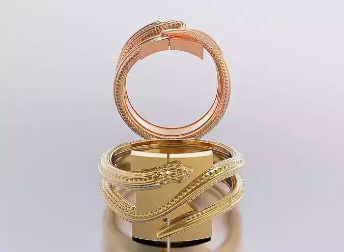 letter snake rings 3D print model