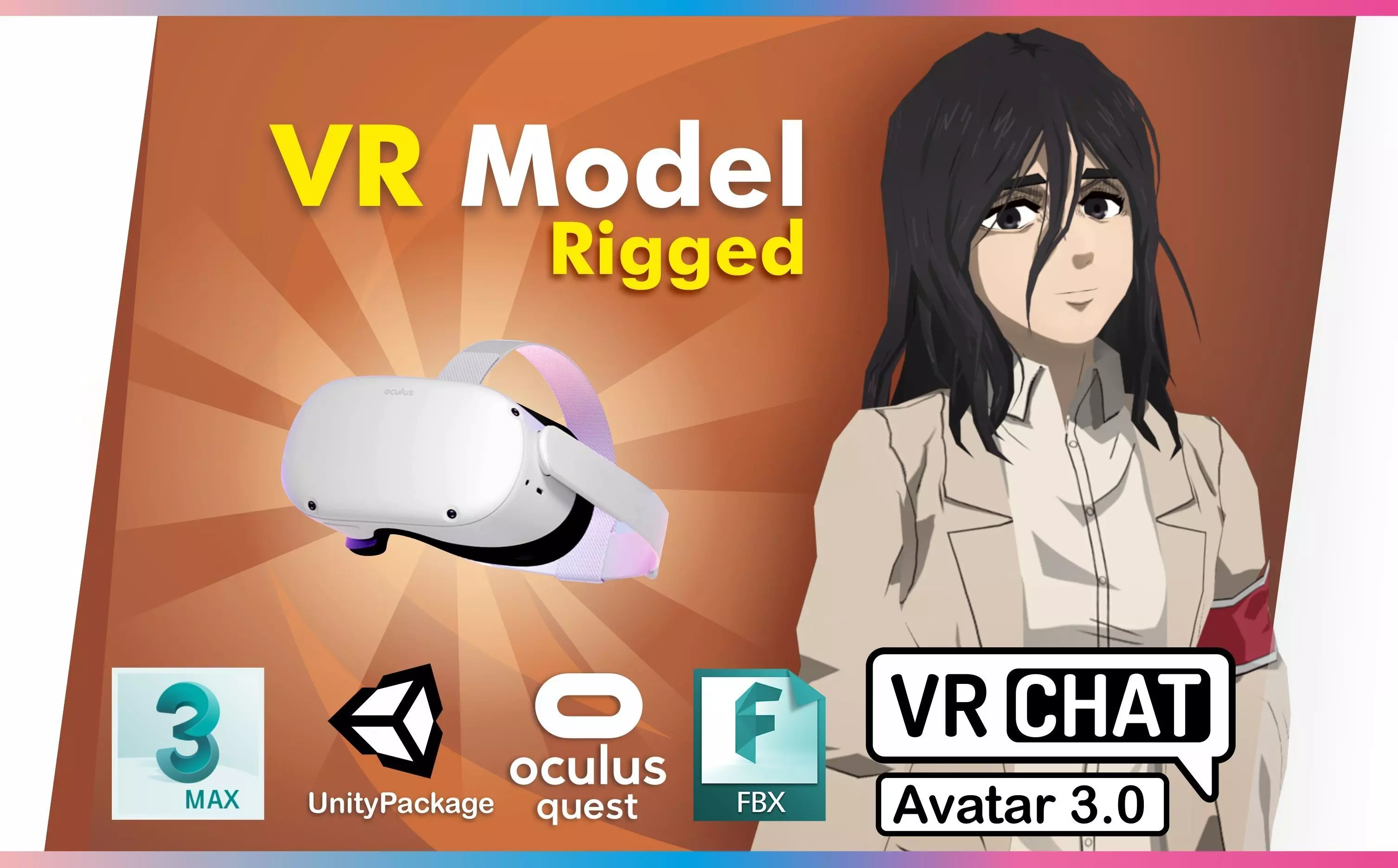 Pieck AOT VRChat Oculus Quest Low-poly 3D model_0