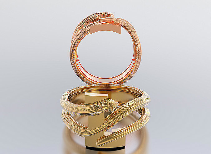 letter snake rings 3D print model