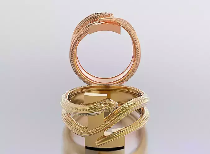 letter snake rings 3D print model