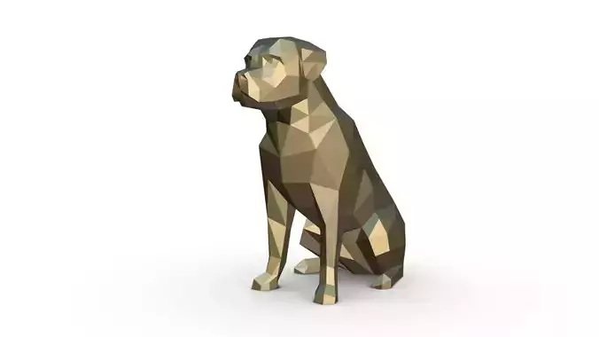 Rottweiler dog low poly