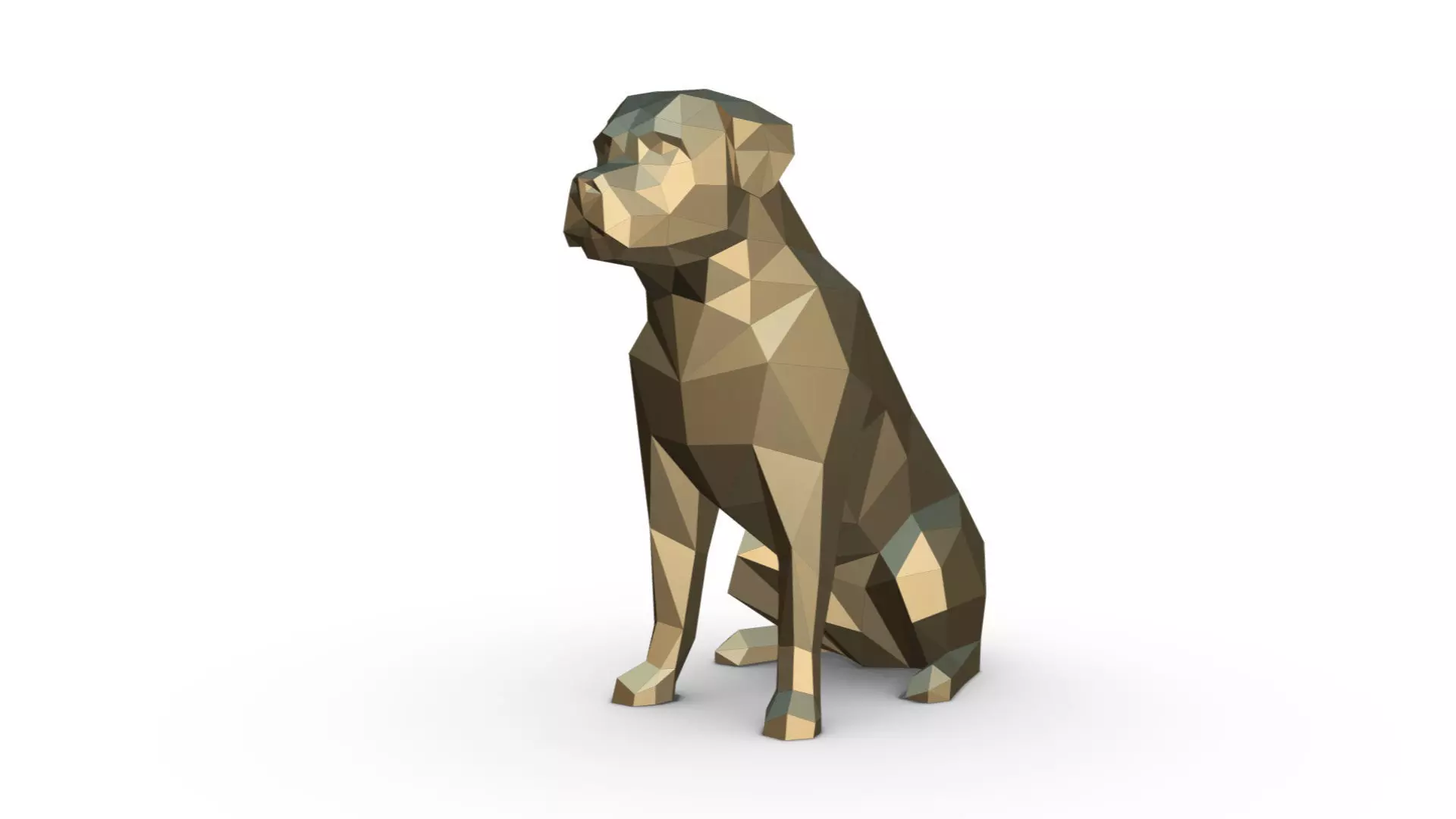 Rottweiler dog low poly 3D print model_0