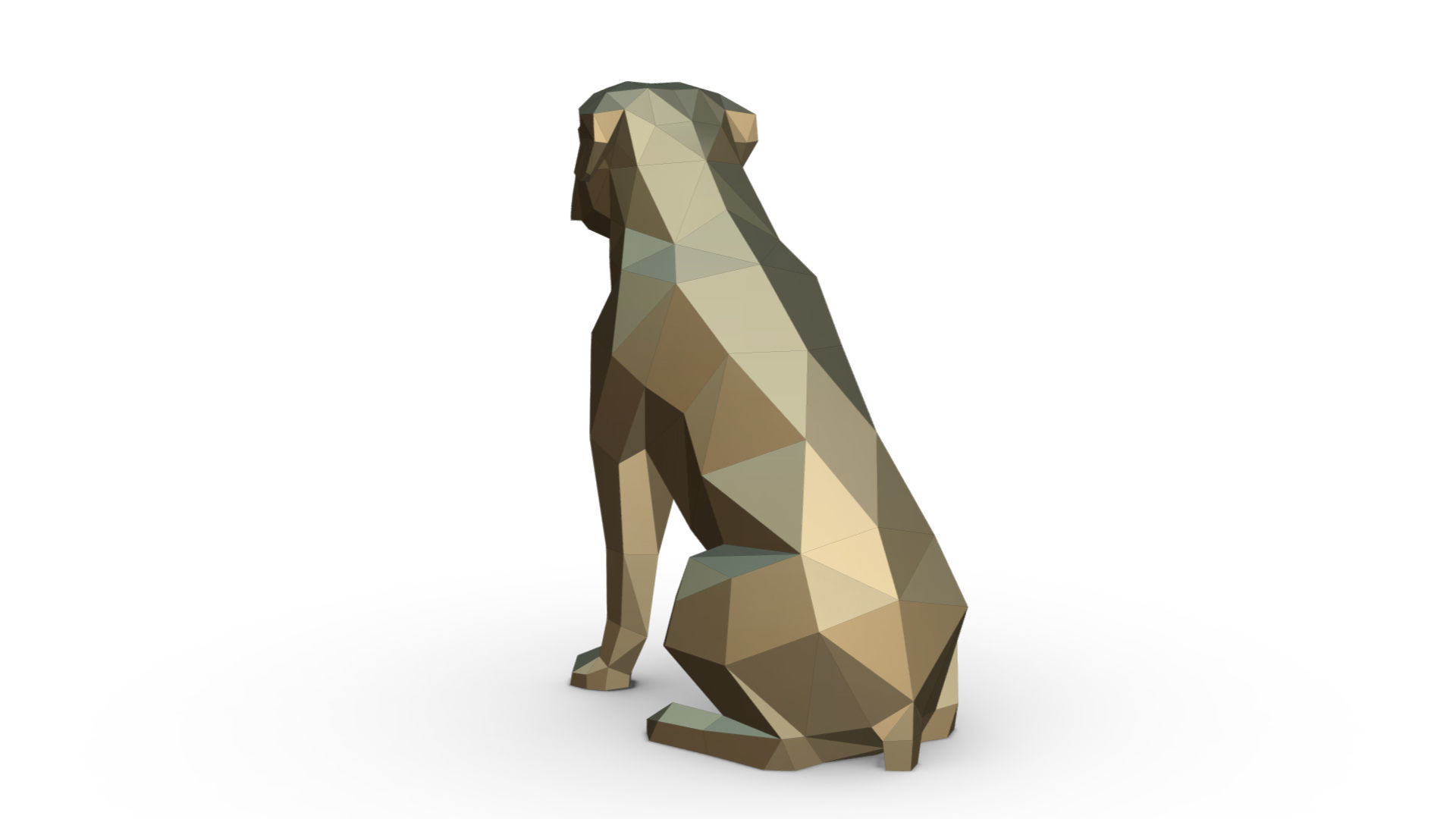 Rottweiler dog low poly 3D print model_2