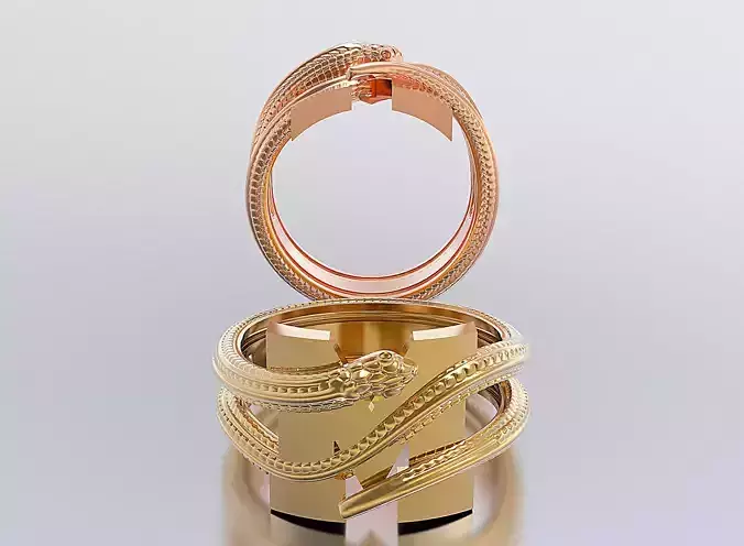 letter snake rings 3D print model