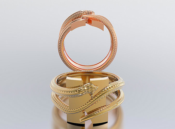 letter snake rings 3D print model