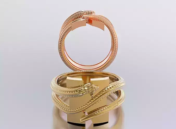 letter snake rings 3D print model