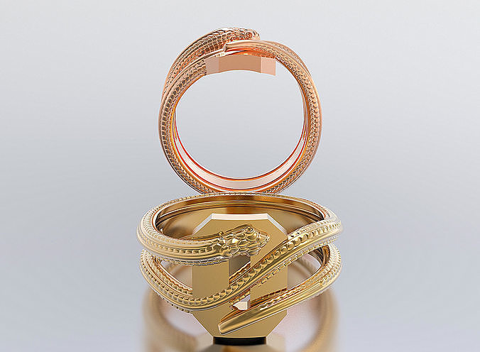 letter snake rings 3D print model