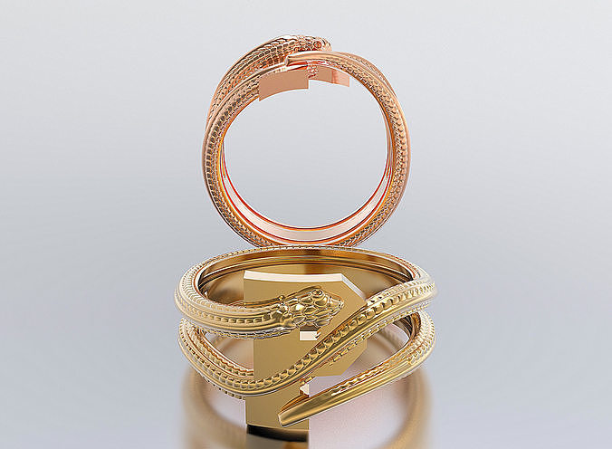 letter snake rings 3D print model