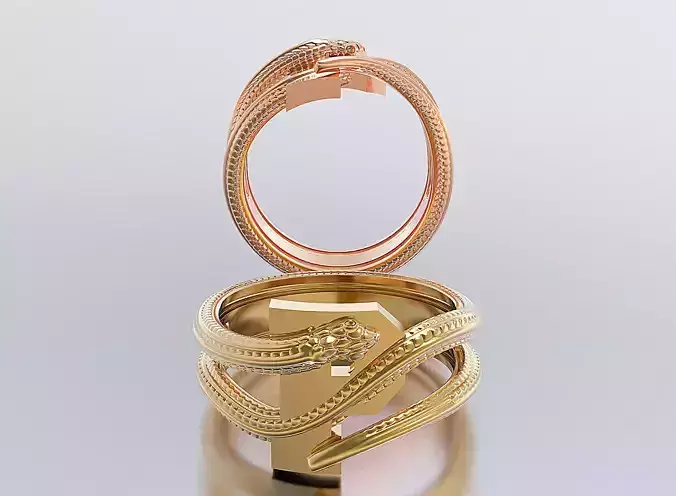 letter snake rings 3D print model