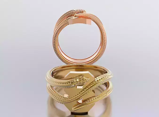 letter snake rings 3D print model