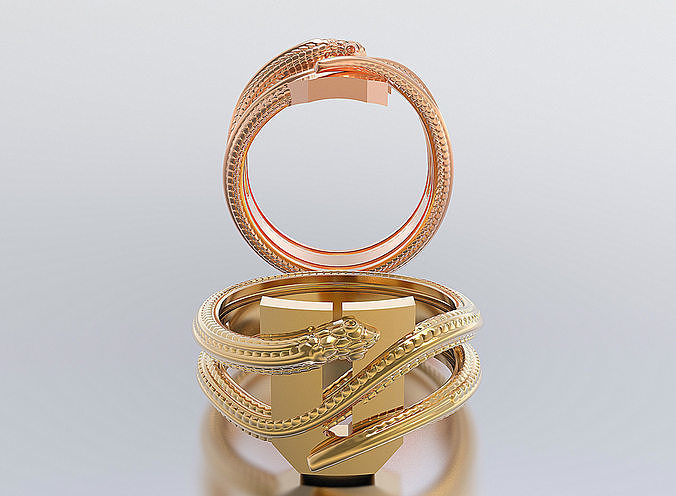 letter snake rings 3D print model