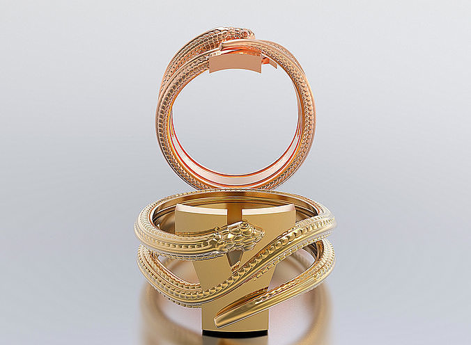 letter snake rings 3D print model