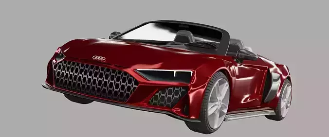 Audi R8 spyder 2020 Low-poly 3D model