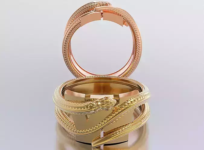 letter snake rings 3D print model