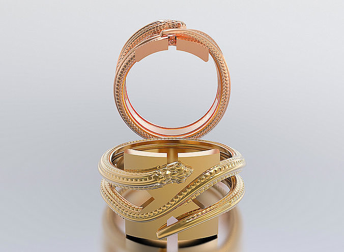 letter snake rings 3D print model