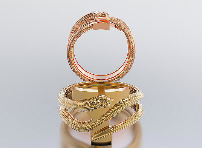 letter snake rings 3D print model