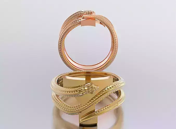 letter snake rings 3D print model