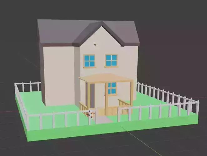 House with a garden 3D model