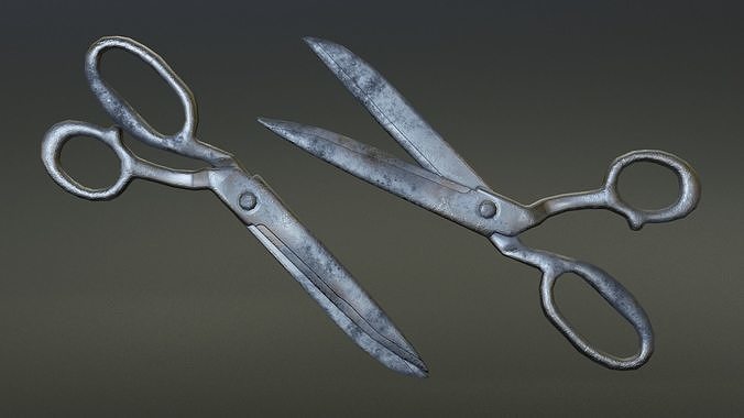 Old Scissors Low-poly 3D model