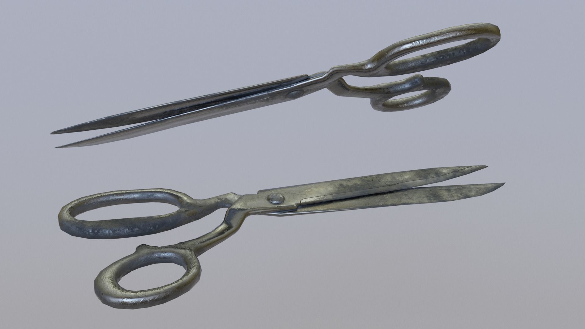Old Scissors Low-poly 3D model_4