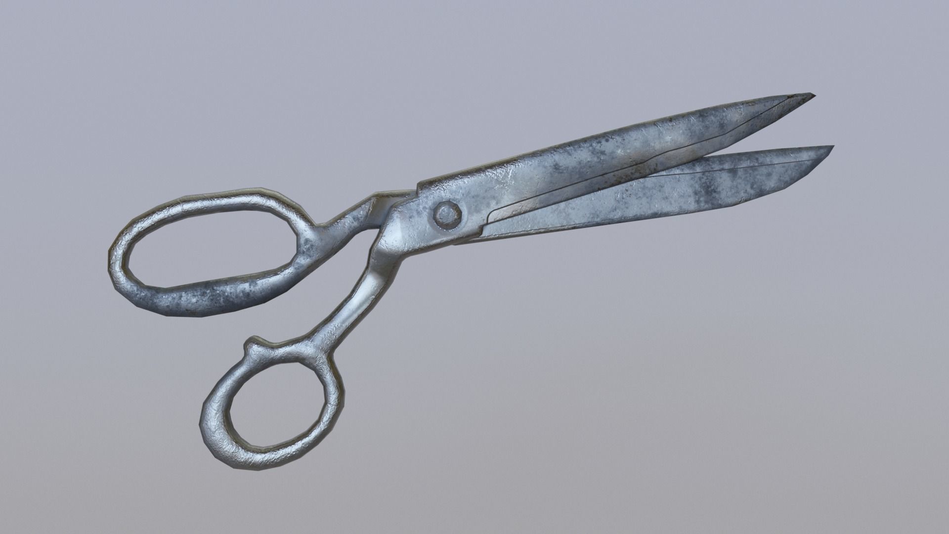 Old Scissors Low-poly 3D model_3