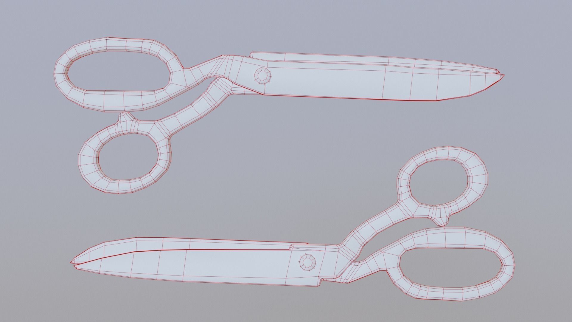 Old Scissors Low-poly 3D model_5