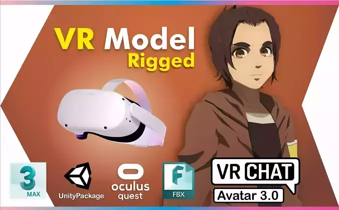 Gabi AOT VRChat Oculus Quest Low-poly 3D model