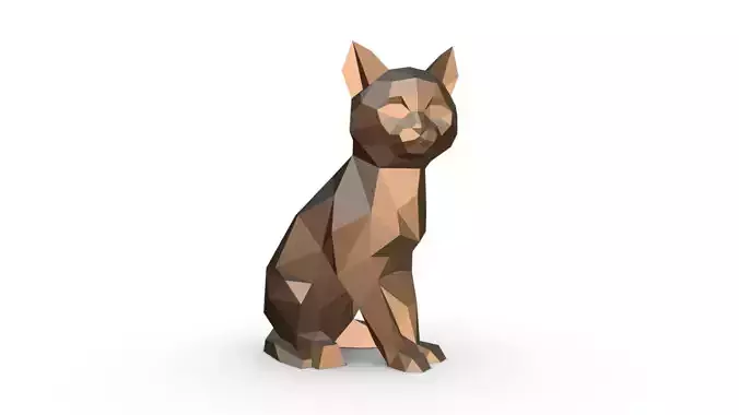 cat low poly egyptian