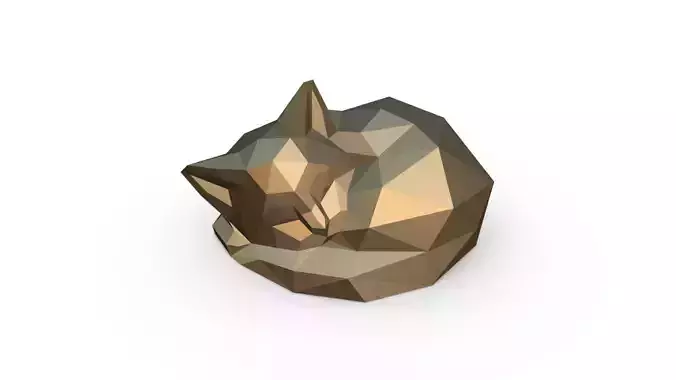 cat low poly polygonal fox