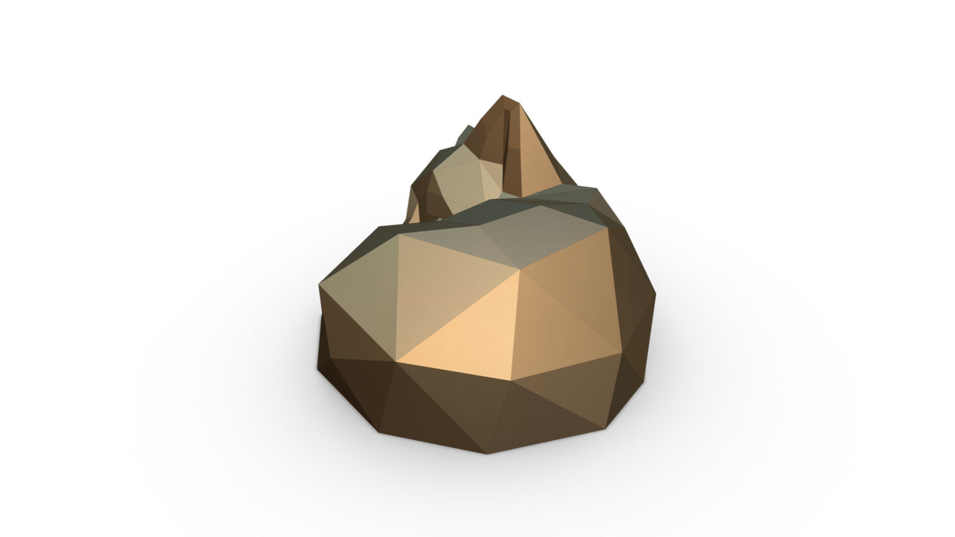 cat low poly polygonal fox 3D print model_2