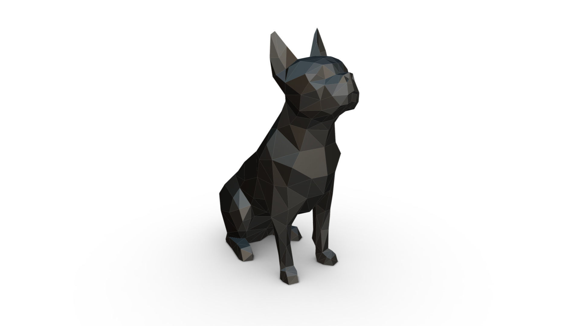 Boston terrier low poly 3D print model_5