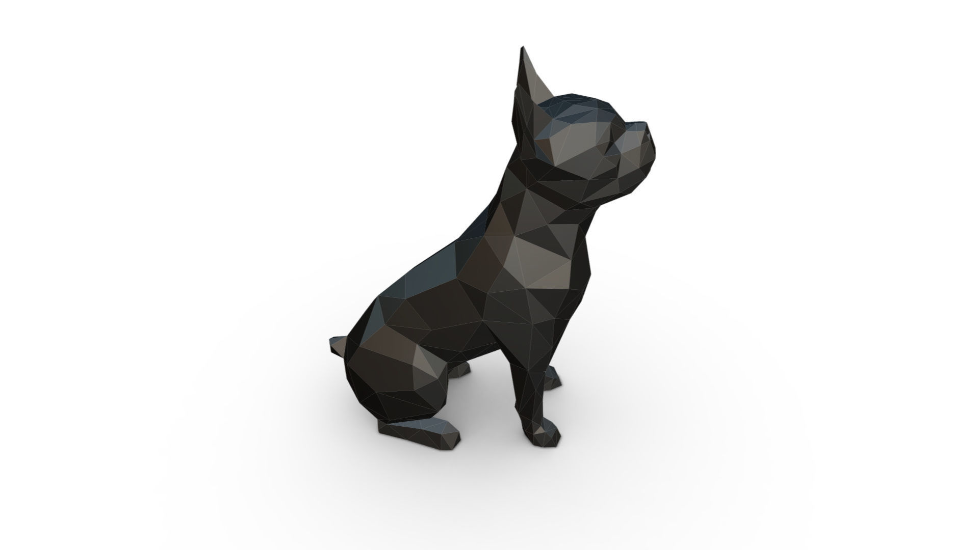 Boston terrier low poly 3D print model_4