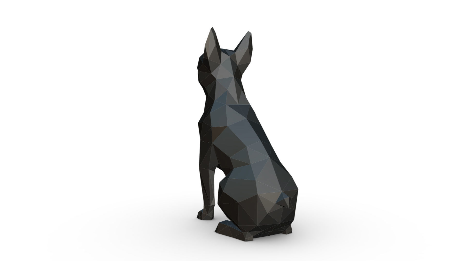 Boston terrier low poly 3D print model_2