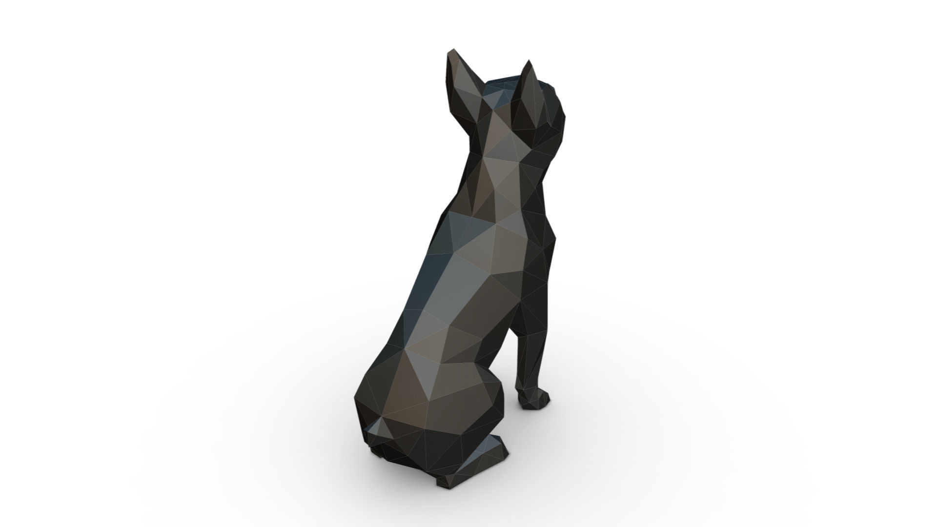Boston terrier low poly 3D print model_3