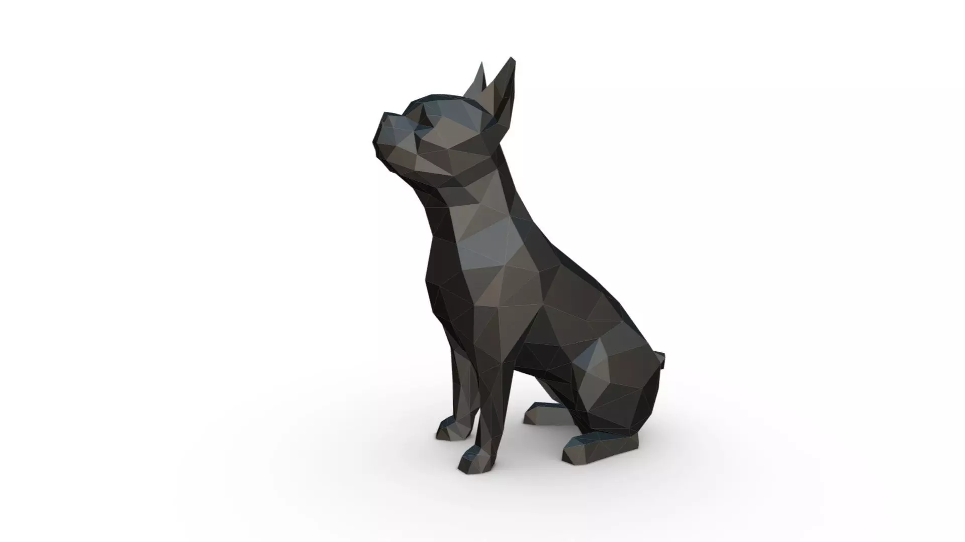 Boston terrier low poly 3D print model_0