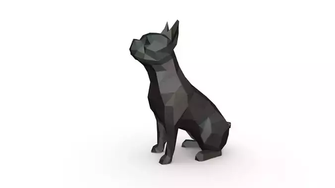 Boston terrier low poly