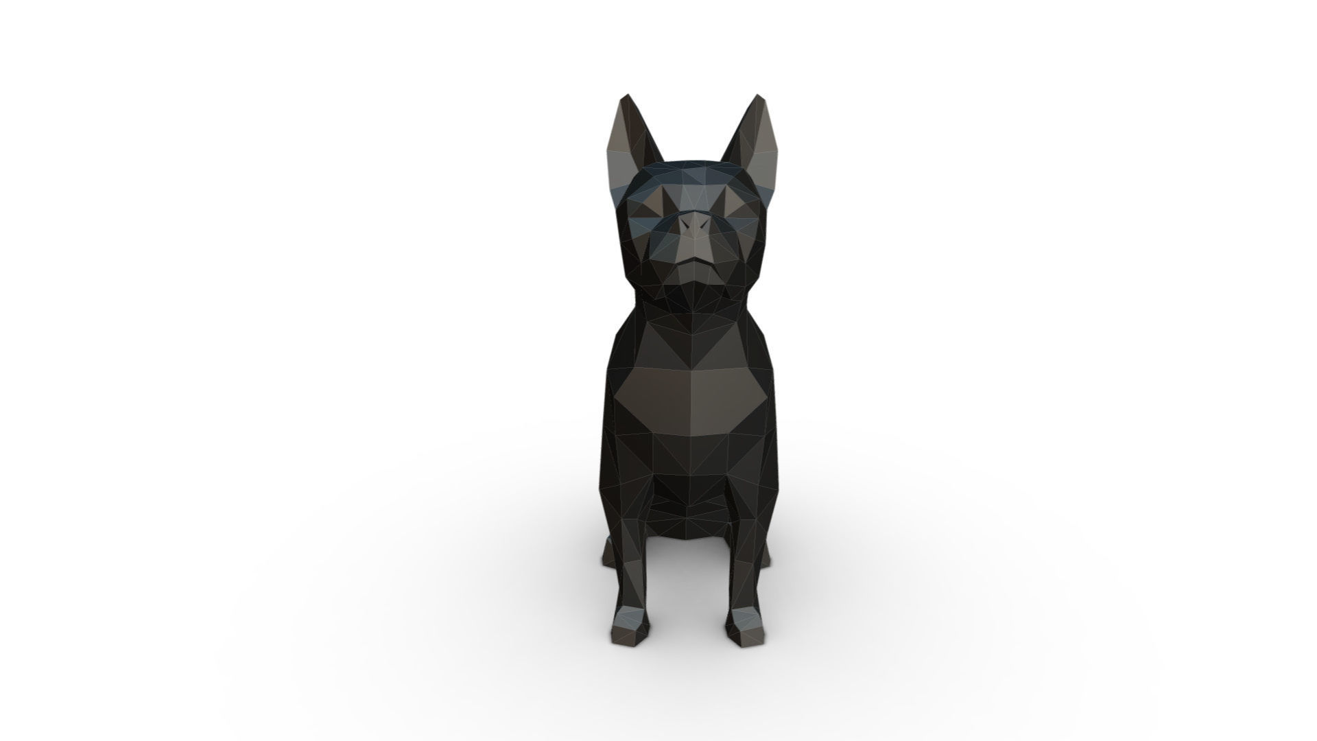 Boston terrier low poly 3D print model_6