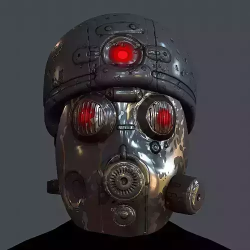 Gas mask helmet 3d model scifi Low-poly
