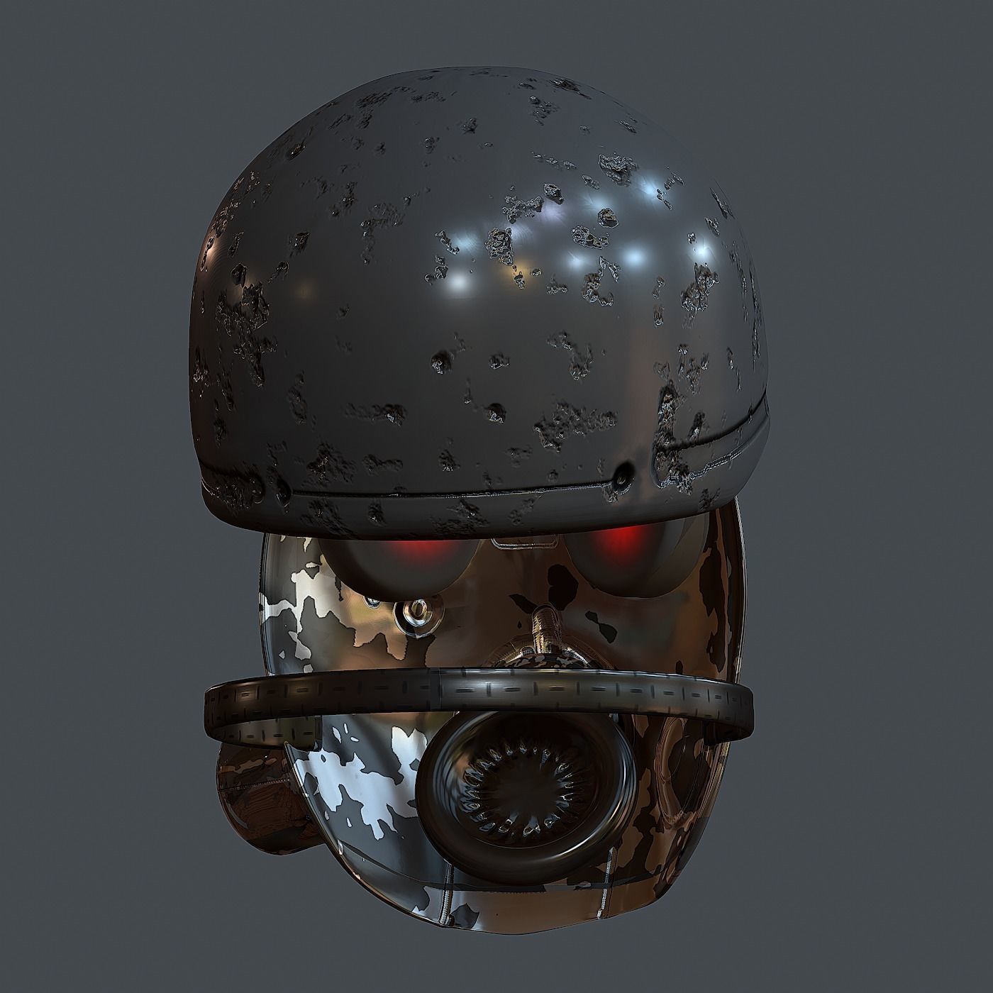 Gas mask helmet 3d model scifi Low-poly Low-poly 3D model_4