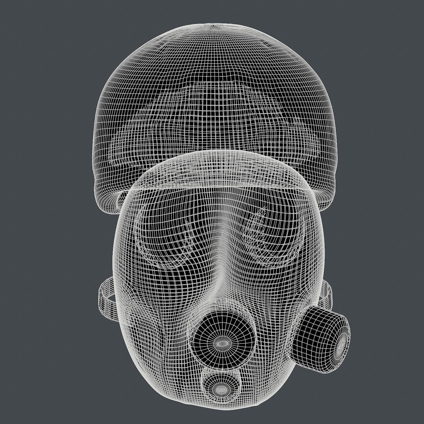 Gas mask helmet 3d model scifi Low-poly Low-poly 3D model_6