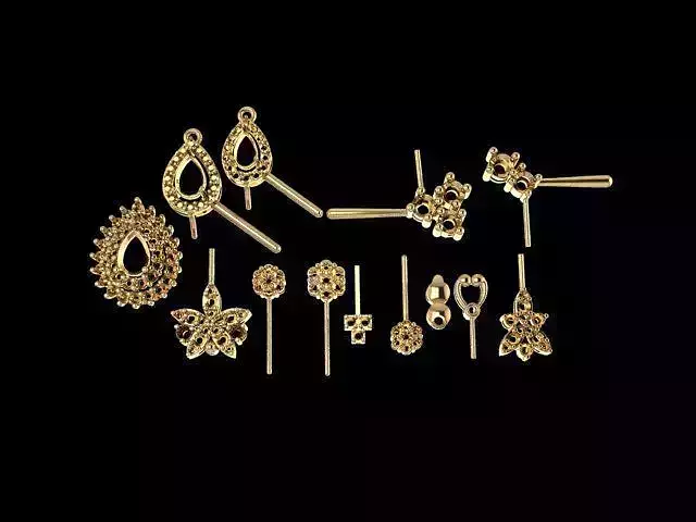 Set of gold and jewelry service pieces