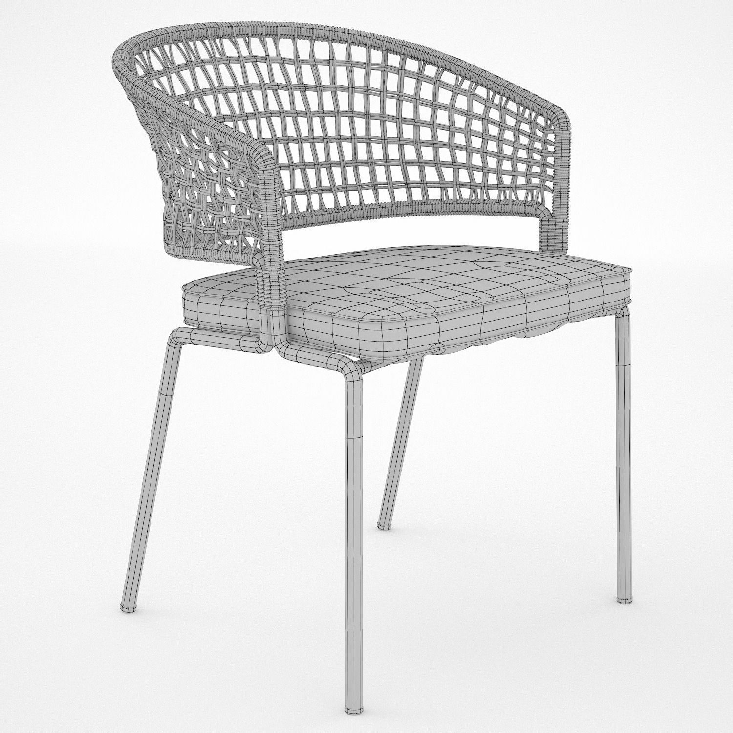 TRIBU Contour Armchair and ILLUM table 3D model_5