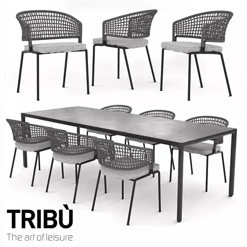 TRIBU Contour Armchair and ILLUM table